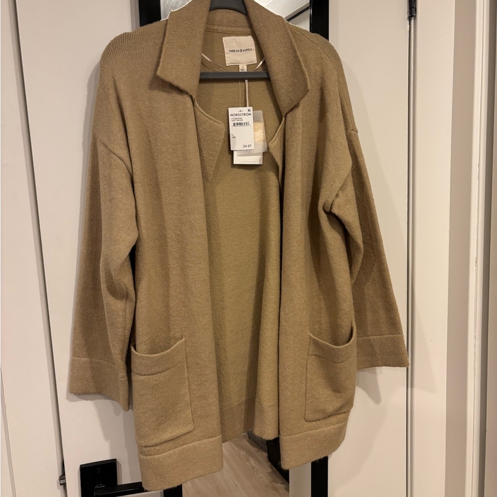Thread & Supply Women's Tan Cardigan Sweater